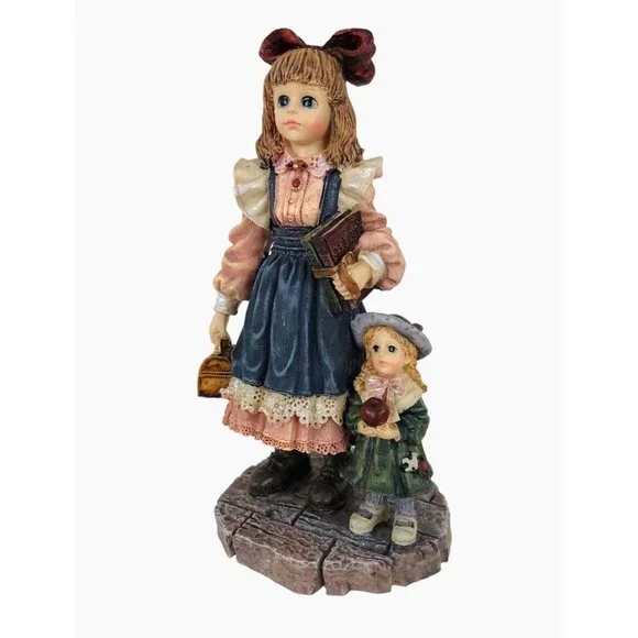Vintage The Dollstone Collection Yesterdays Child Figurine First Day Of School - Picture 10 of 10